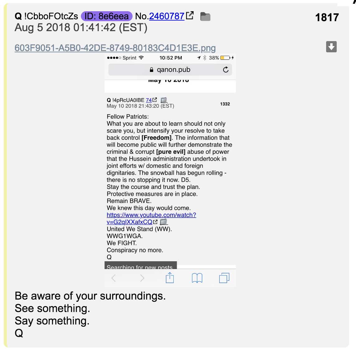 Q anon drop 5 augustus