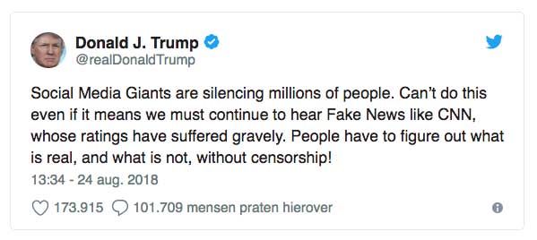 Trump tweet sociale media censuur